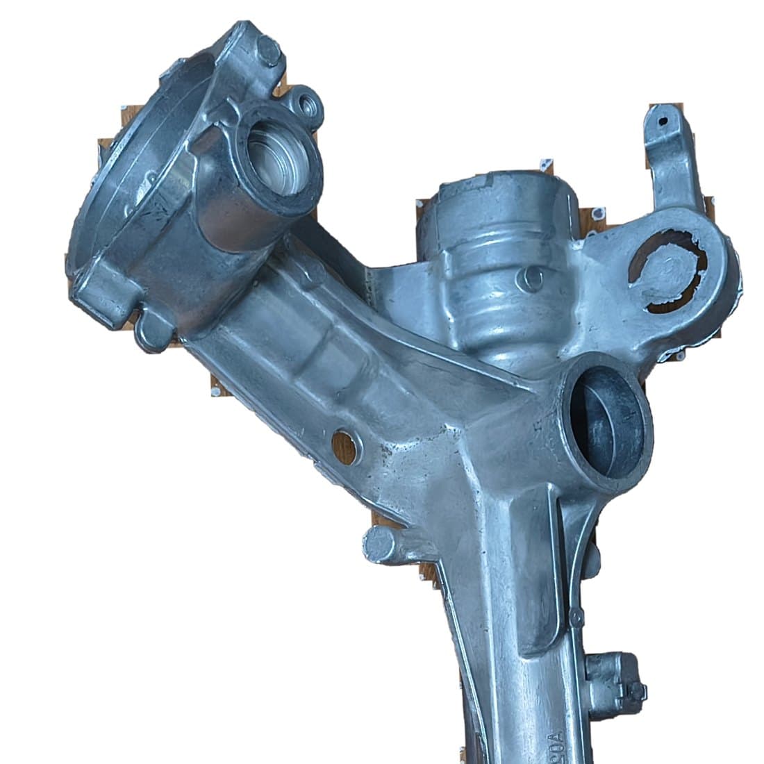 Aluminium casting photographed before inspection