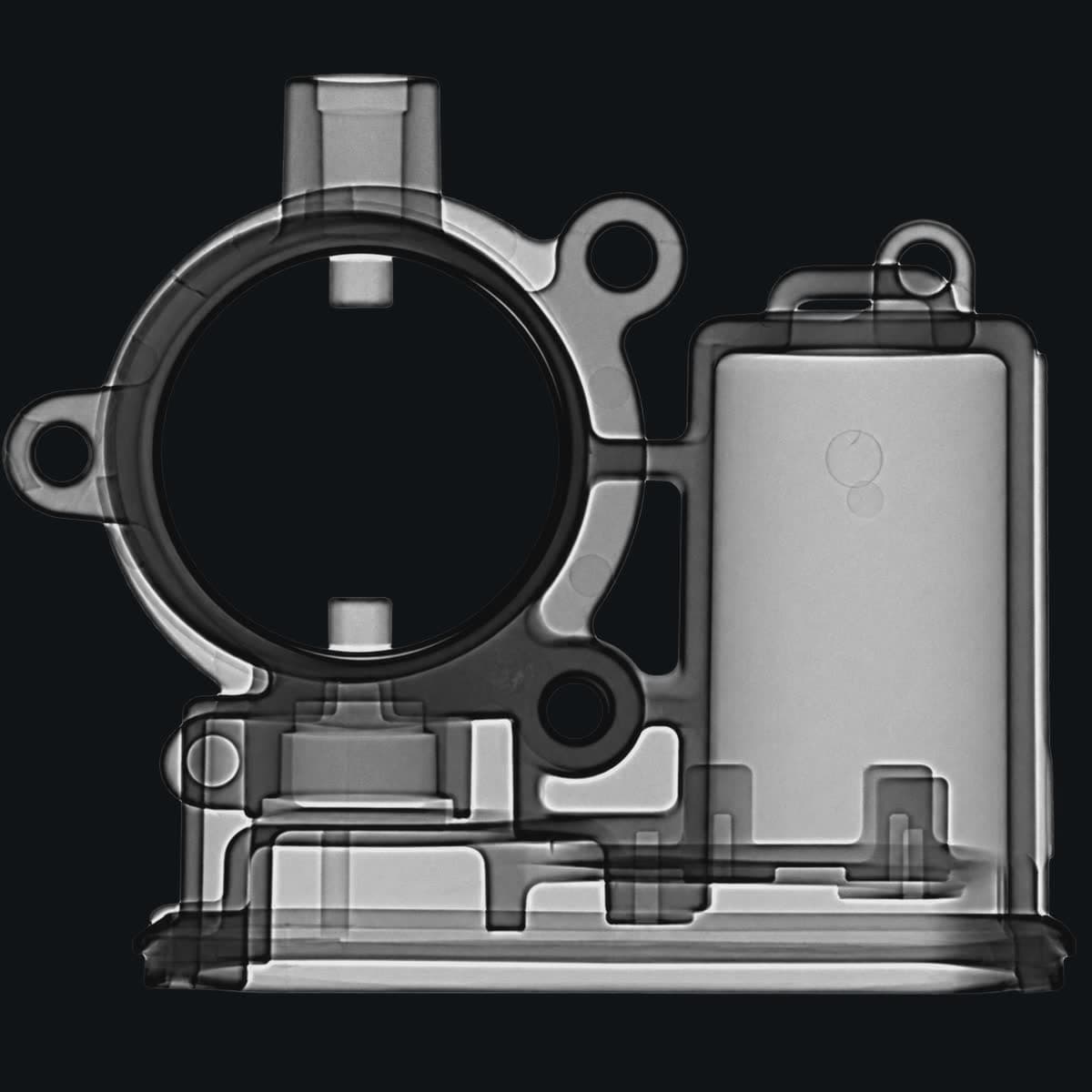 Radiograph — Aluminium die-cast housing — wall & fill