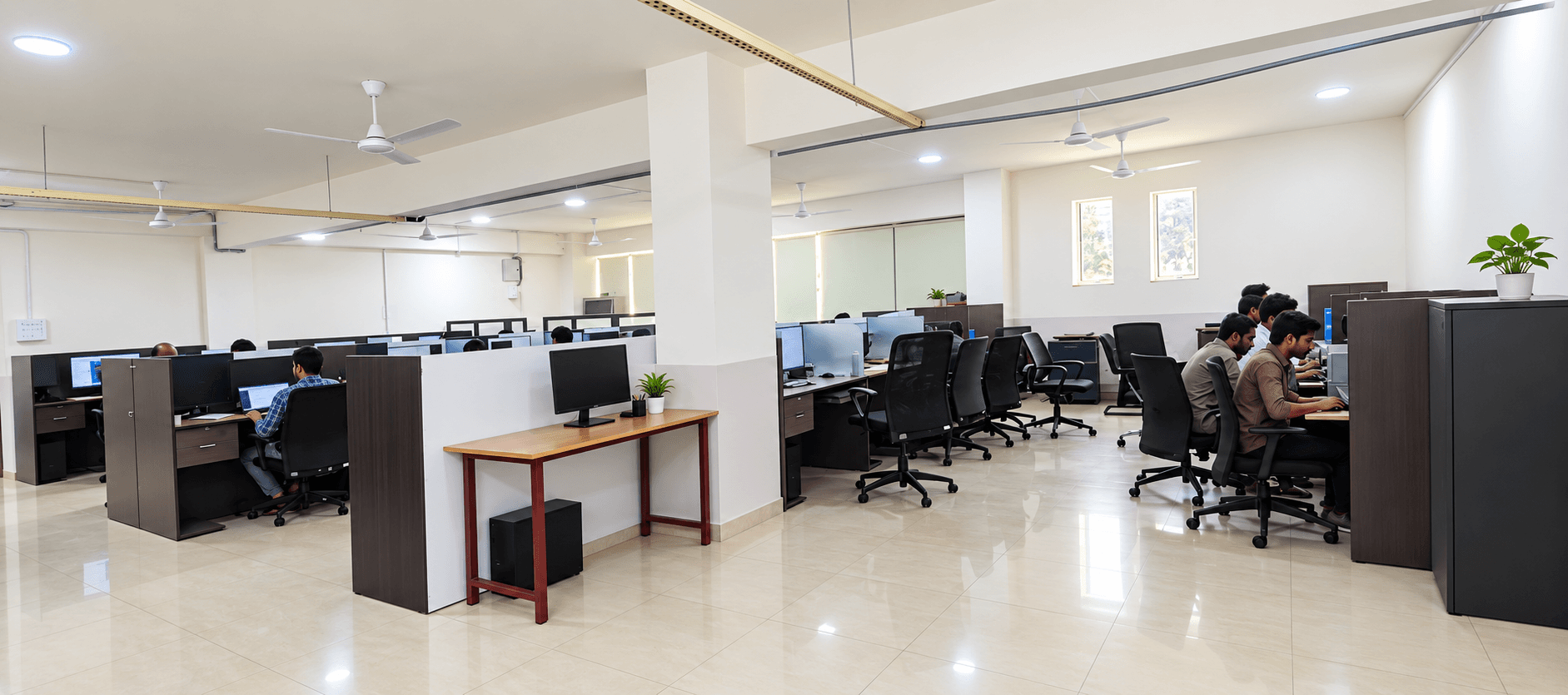 MQS engineers collaborating in the Hyderabad office
